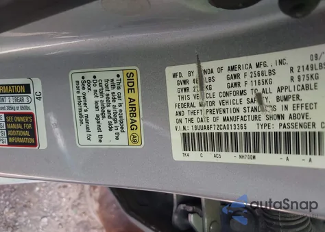 2012 Acura Tl 3.5 from USA, damaged, VIN 19UUA8F72CA013365